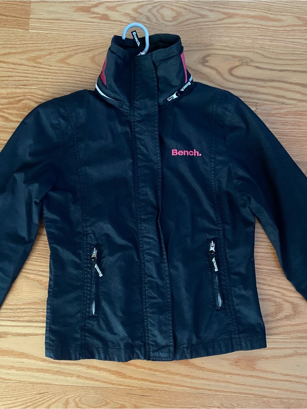 Bench Black Jacket with Pink Accent